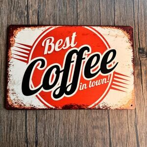 Wall Hanging Sign Metal Sign Kitchen Decor Gift for Coffee Lover NEW FAST SHIP